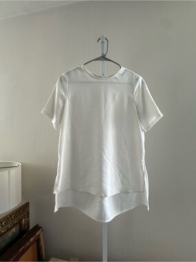 Adam Lippes White Layered Short-Sleeve Top